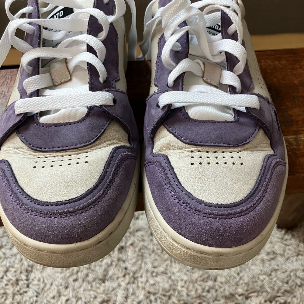 Axel Arigato “Dice Lo Sneaker” Women's Purple and White Sneakers 7.5
